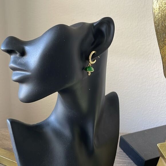 Green mushroom drop earrings N240 - Picture 2 of 2